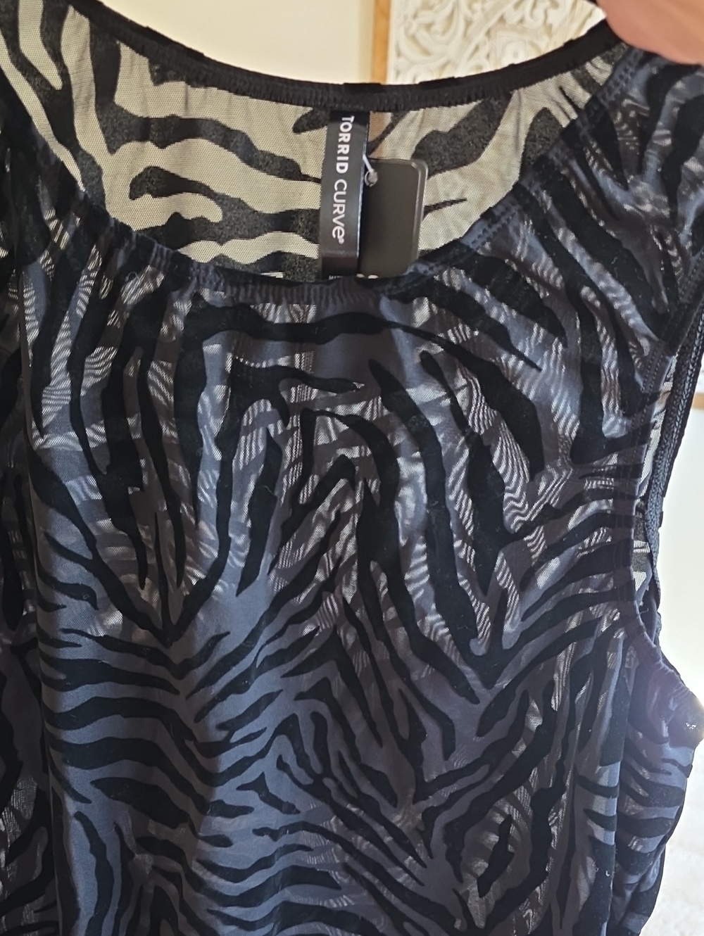 Torrid Flocked Bodysuit Zebra Pattern